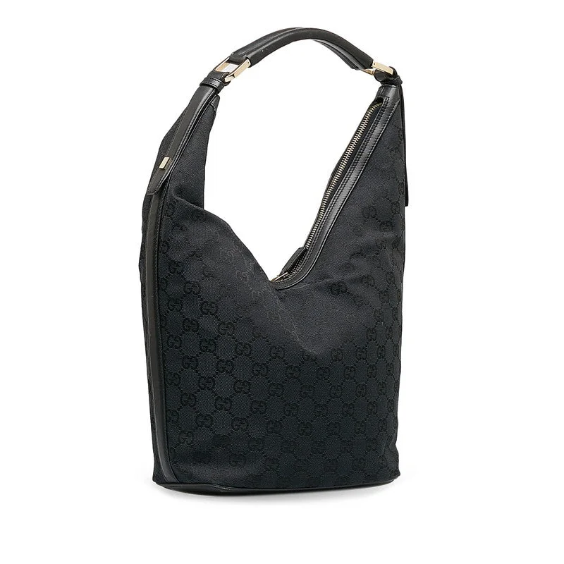 Gucci GG Canvas One Shoulder Bag 001 4288 Black Canvas Leather Women's Designer Bags At Exclusive Clearance Prices