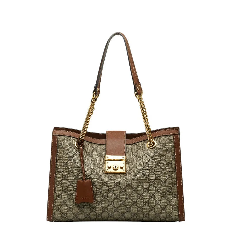 Gucci gg supreme padlock chain shoulder bag Stylish Totes With Special Discounts