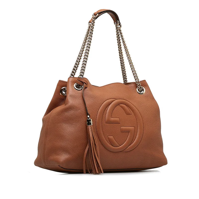 Gucci Soho Chain Fringe Chain Shoulder Bag 308982 Brown Leather  Gucci Unmissable Deals On Everyday Handbags