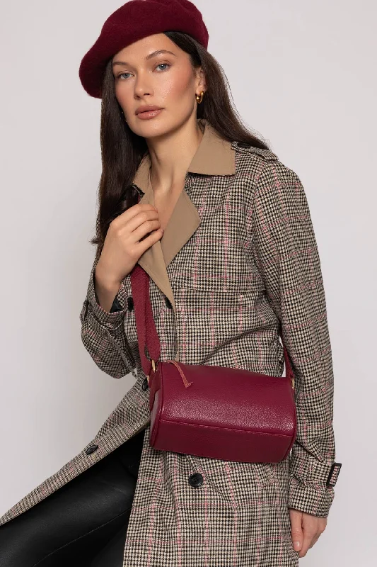 Leather Crossbody in Burgundy Luxury Handbags, Budget-Friendly