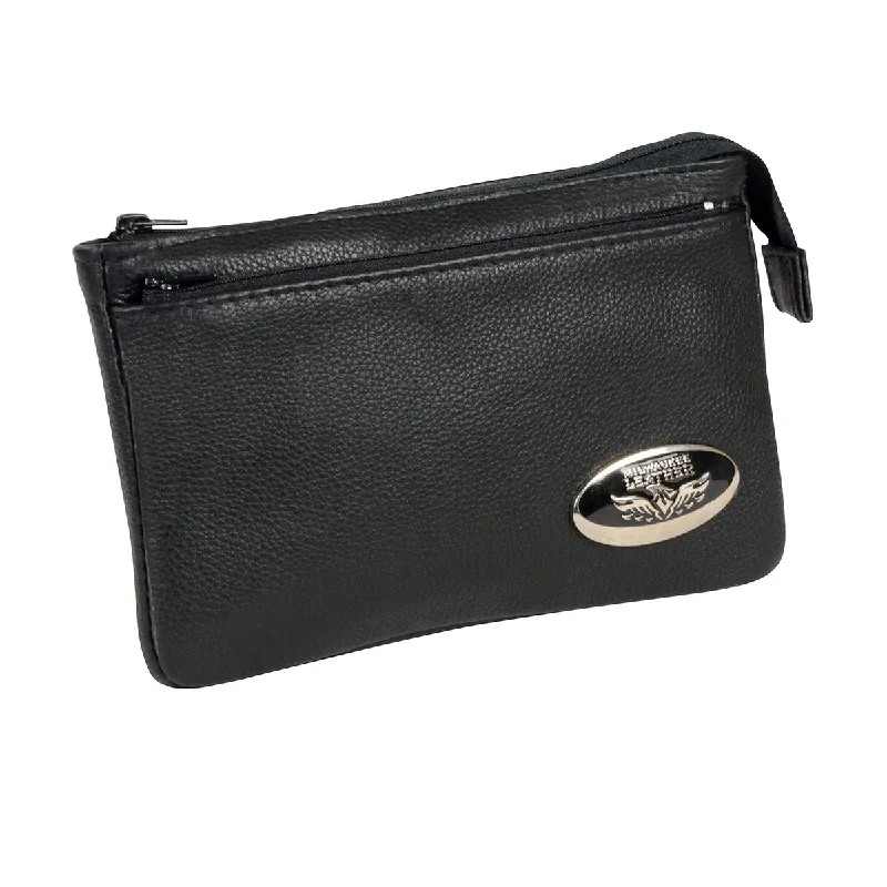 Milwaukee Leather MP8820 Women's Black Leather Shoulder Bag with Zipper Closure and Leather Strap Statement Bags With Exclusive Savings Milwaukee Leather MP8820 Women's Black Leather Shoulder Bag with Zipper Closure and Leather Strap Statement Bags With Exclusive Savings