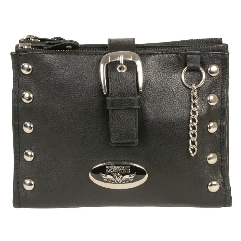 Milwaukee Leather MP8800 Women's Black Leather Studded Shoulder Bag Trendy Purses With Limited-Time Offers Milwaukee Leather MP8800 Women's Black Leather Studded Shoulder Bag Trendy Purses With Limited-Time Offers