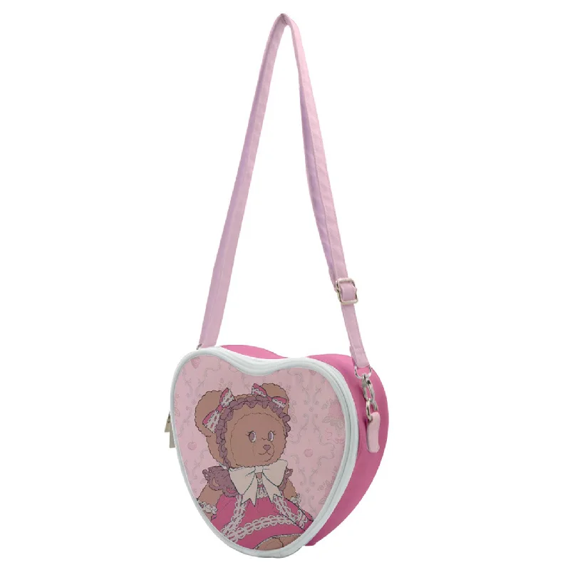 Old School Bear Heart Shoulder Bag Statement Handbags At Unbeatable Discounts