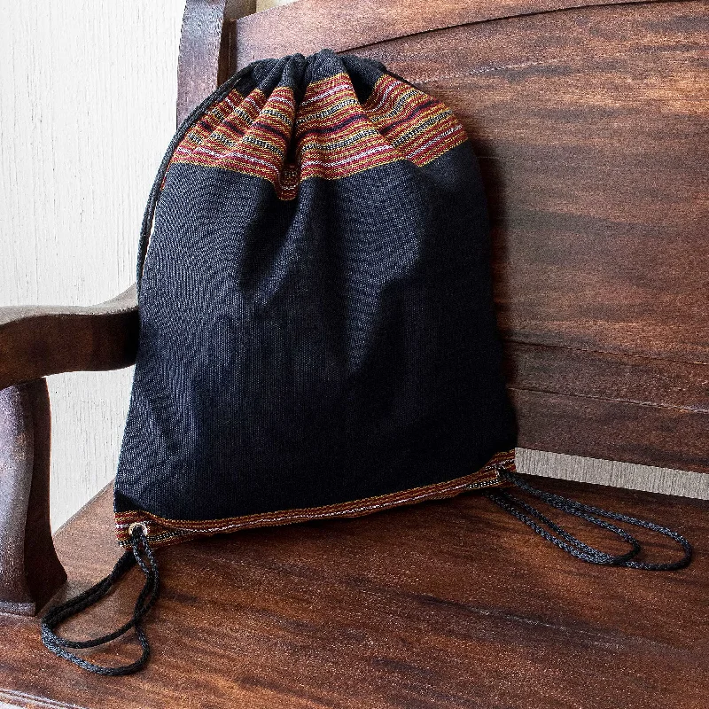 On the Go in Black Lightweight Cotton Backpack in Black from Guatemala High-Fashion Handbags At Reduced Costs On the Go in Black Lightweight Cotton Backpack in Black from Guatemala High-Fashion Handbags At Reduced Costs