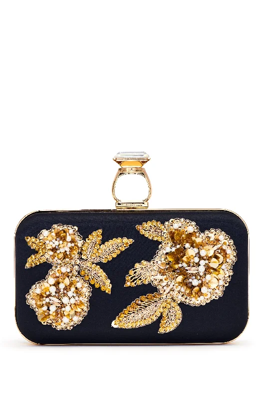 Embellished On The Rocks Clutch - Black High-End Bags, Low-End Prices