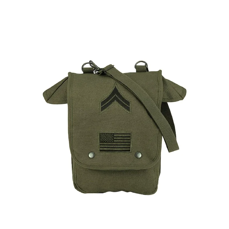 Map Case Shoulder Bag With Military Patches by Rotcho Timeless Bags, Flash Sale