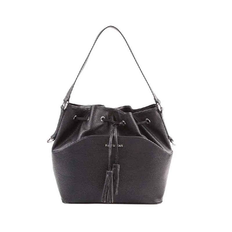 Suzy Levian Tassle Drawstring Bucket Handbag Trendy Backpacks With Big Discounts
