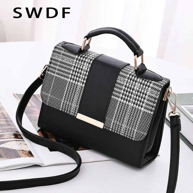 SWDF 2019 Summer Fashion Women Bag Handbags For Travel PU Shoulder Bag Small Flap Crossbody Bags For Women Messenger Bags Purse Grab Your Favorite Handbags For Less