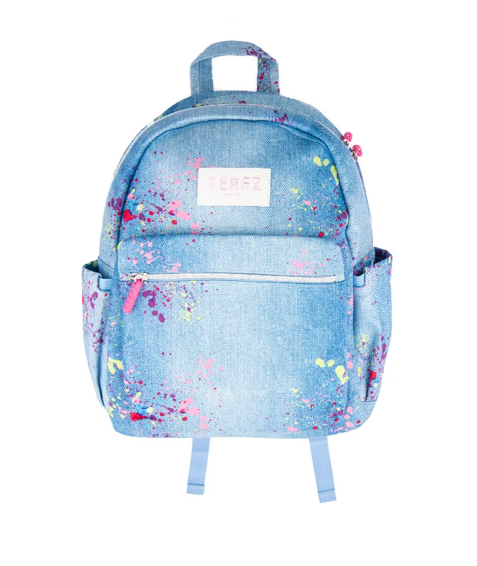 Terez Denim Paint Splatter Backpack Iconic Handbags At Unbeatable Prices