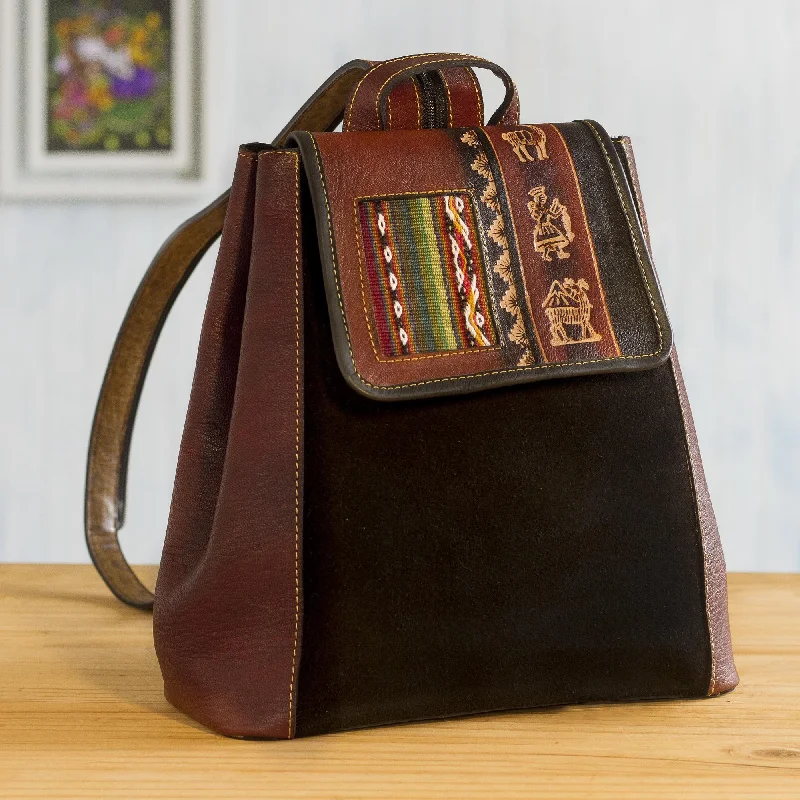Trip to Cusco Hand- Tooled Leather and Suede Backpack Limited-Time Sale On Trendy Handbags – Don't Miss Out Trip to Cusco Hand- Tooled Leather and Suede Backpack Limited-Time Sale On Trendy Handbags – Don't Miss Out