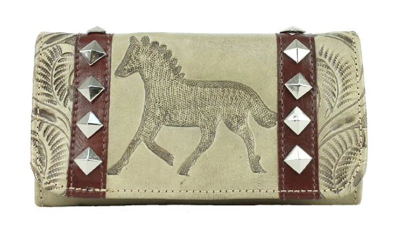 Hitchin' Post Tri-Fold Wallet - Sand 9452 Iconic Handbags At Unbeatable Prices