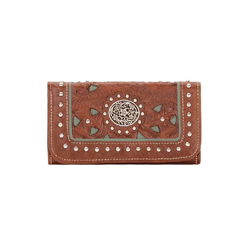 Lady Lace Turquoise Tri-Fold Wallet Designer-Inspired Bags, Best Prices