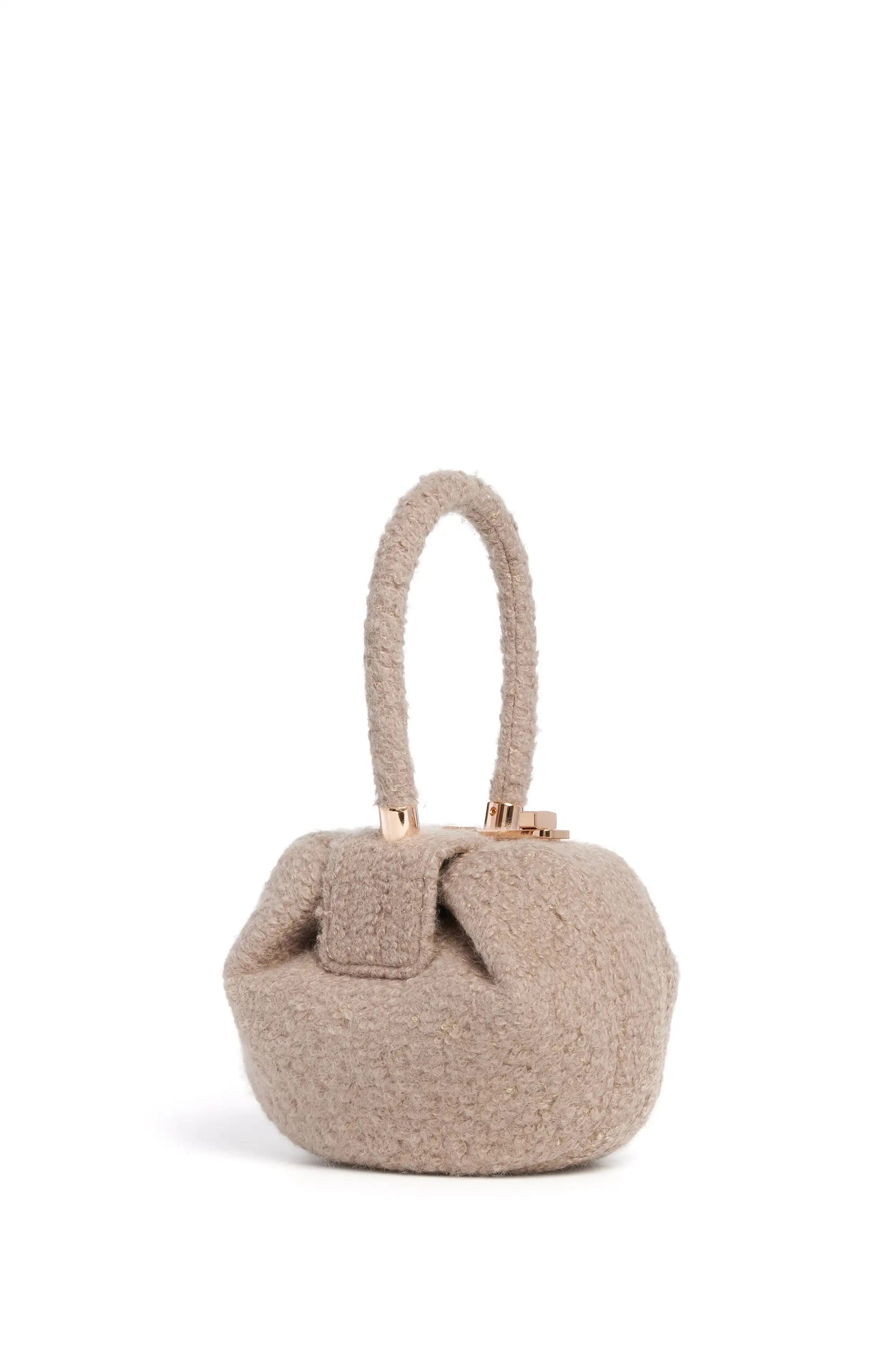 Demi Bag in Camel Cashmere Boucle Must-Have Bags, Big Discounts