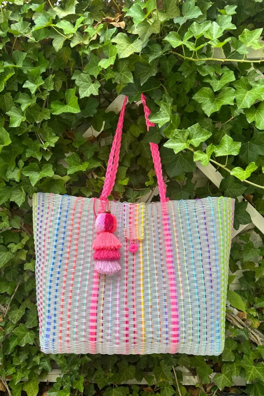 Iris Neon Pink Citron Tote Flash Sale On Elegant Bags – Limited Stock Available