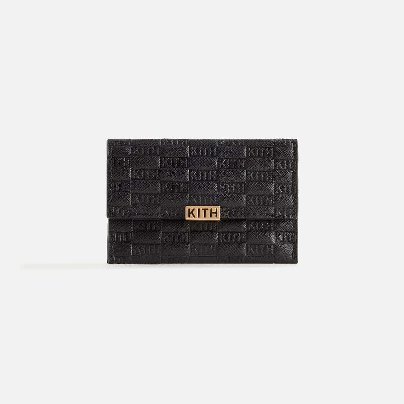 Kith Women Monogram Double Card Holder - Black Sleek And Stylish Handbags At Lower Prices Kith Women Monogram Double Card Holder - Black Sleek And Stylish Handbags At Lower Prices