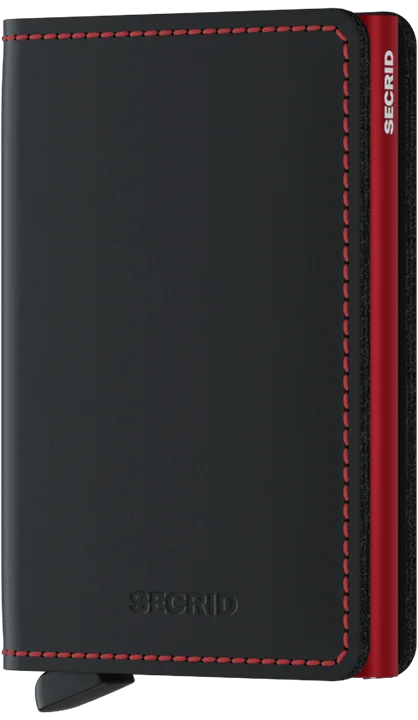 Secrid Slimwallet (Matte Black & Red) Trendy Purses At Exclusive Promotional Rates