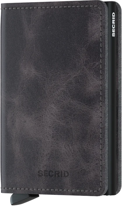 Secrid Slimwallet (Vintage Grey-Black) Modern Handbags With Stylish Discounts