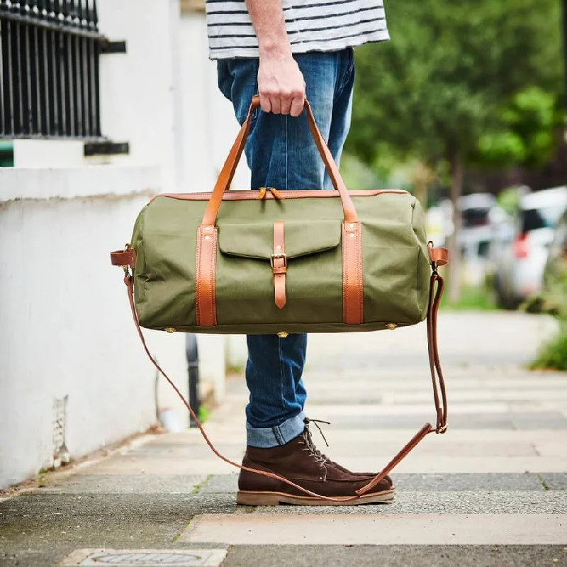 Leather Trim Weekend Travel Bag Elegant Bags, Limited Stock Available