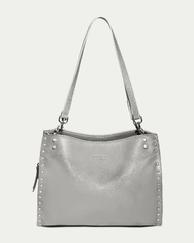 Lenox Studded Triple Entry Satchel Luxury Handbags At Budget-Friendly Rates
