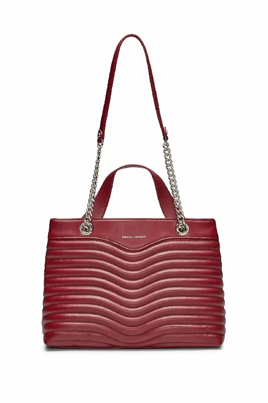 M.a.b. Quilted Top Handle Satchel In Pinot Noir Affordable Elegance, Grab Yours