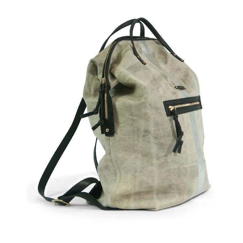 Postal Silver Stripe Backpack Tote Stylish Totes, Special Discounts