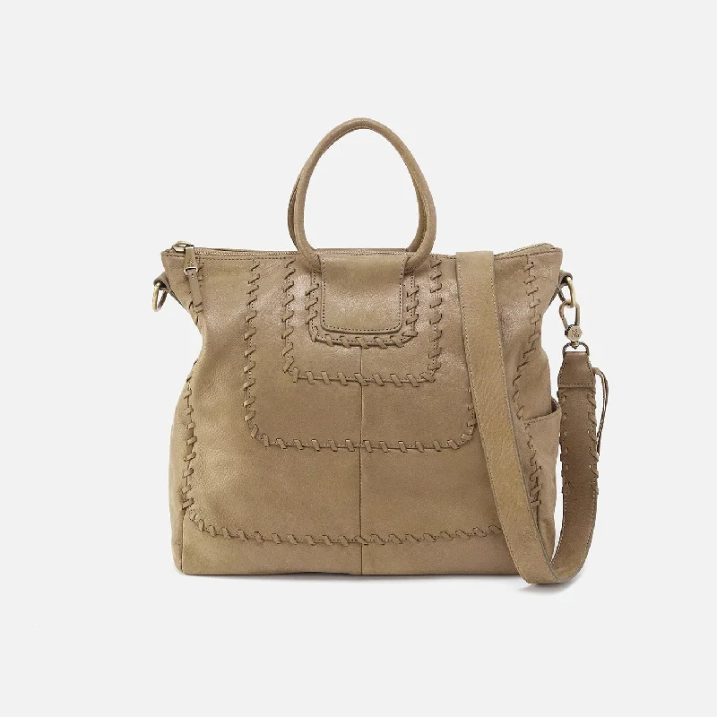 Sheila Large Satchel In Metallic Leather - Burnished Sage Trendy Handbags At Limited-Time Discounts