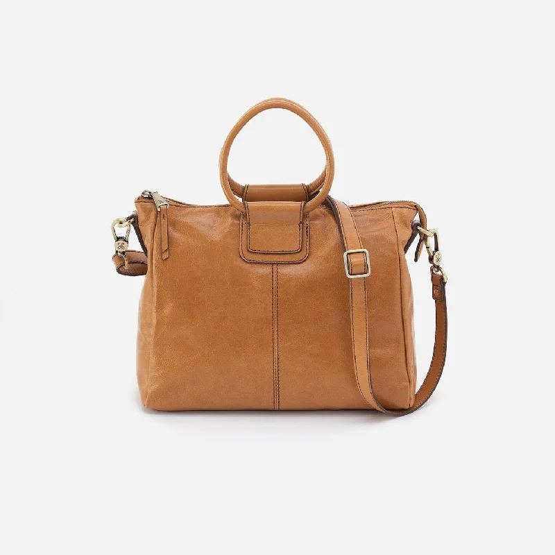 Sheila Medium Satchel In Polished Leather - Natural Classic Bags, Exclusive Deals