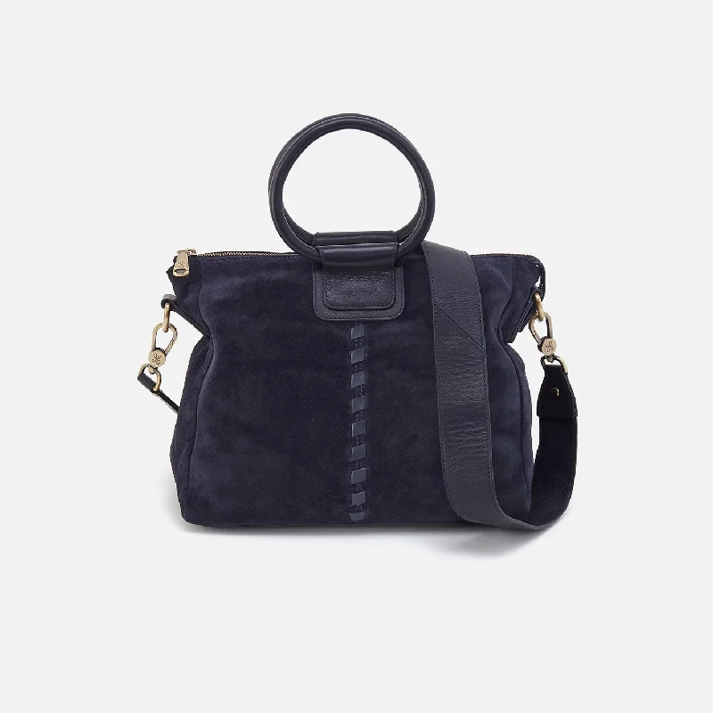 Sheila Medium Satchel In Suede - Navy Limited-Stock Bag Clearance – Grab Your Favorite Now