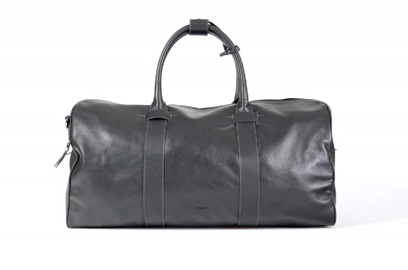 The Torino Calf Leather Overnight Contemporary Duffel - Shark Grey Luxury Totes, Affordable Prices The Torino Calf Leather Overnight Contemporary Duffel - Shark Grey Luxury Totes, Affordable Prices