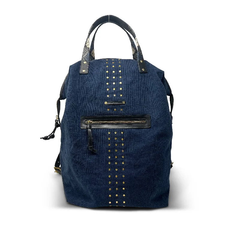 Washed Navy Studded Backpack Chic Handbags At Special Promotional Prices