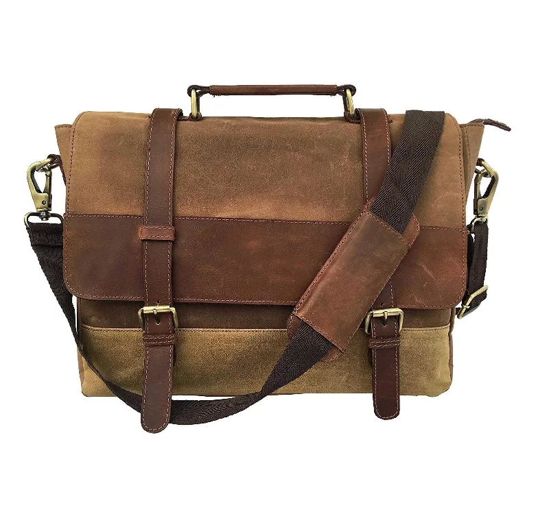 Waxed Canvas Leather Bag Trendy Totes, Shop & Save
