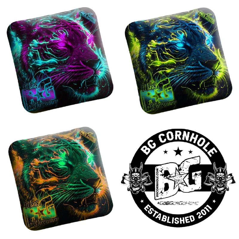 MULTIPLE BAG TYPES - 2025 BG EYE OF TIGER 4" Mini Cornhole Bags- Set of 4 Bags Chic Bags, Shop Now & Save