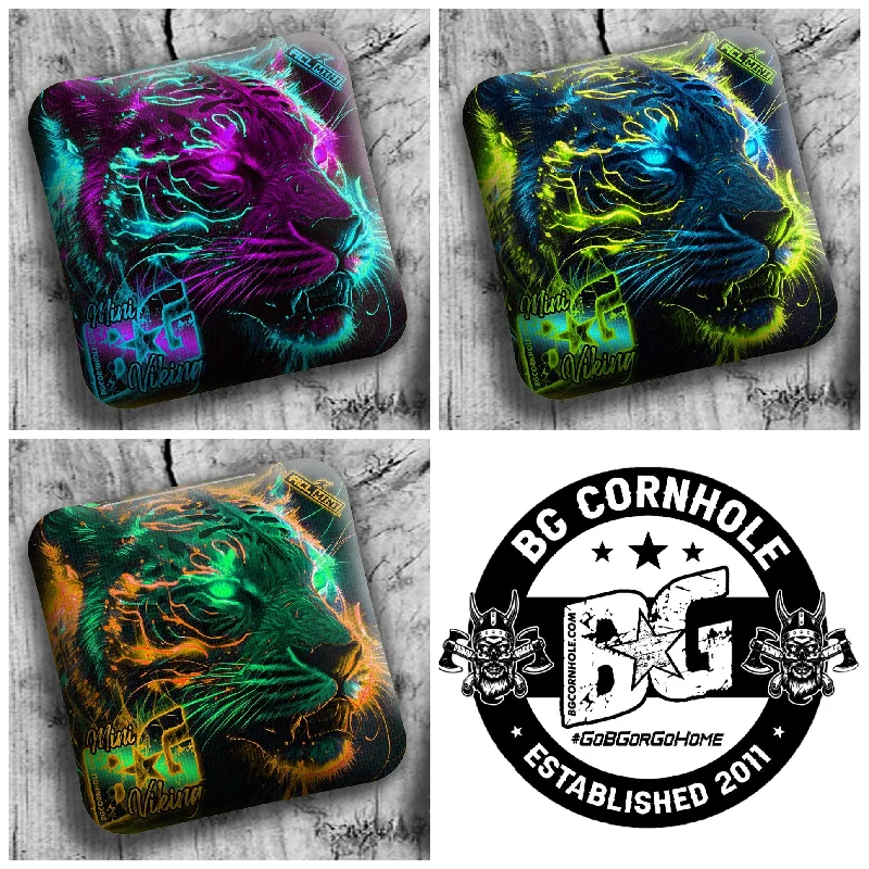 2025 BG Viking 4" Mini Cornhole Bags - “EYE OF THE TIGER” - Set of 4 Bags Premium Quality Bags, Budget Prices