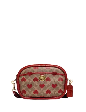 Coach Camera Bag In Signature Canvas With Heart Print Elegant Purses, Shop & Save