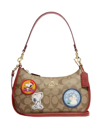 Huge Discounts This Week Coach Coach X Peanuts Teri Shoulder Bag In Signature Canvas With Patches Stylish Bags, Unbeatable Prices