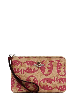 Coach Corner Zip Wristlet In Signature Canvas With Rexy By Guang Yu Handbag Deals You'll Love