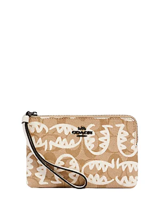 Coach Corner Zip Wristlet In Signature Canvas With Rexy By Guang Yu Stylish Totes, Special Discounts