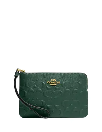Coach Corner Zip Wristlet In Signature Leather Must-Have Bags, Big Discounts