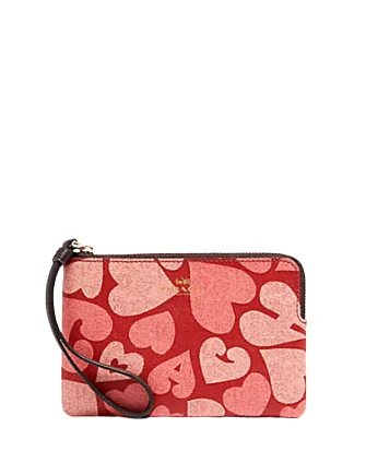 Coach Corner Zip Wristlet With Coach Heart Print Affordable Elegance, Grab Yours