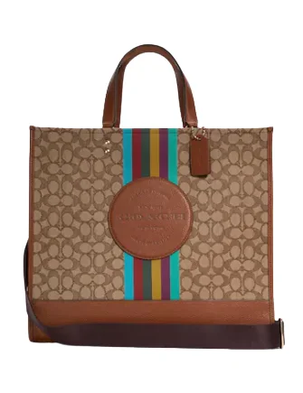 Designer Bags For Luxury Collectors Coach Dempsey Tote 40 In Signature Jacquard With Stripe And Coach Patch Fashion-Forward Bags, Now On Sale Designer Bags For Luxury Collectors Coach Dempsey Tote 40 In Signature Jacquard With Stripe And Coach Patch Fashion-Forward Bags, Now On Sale