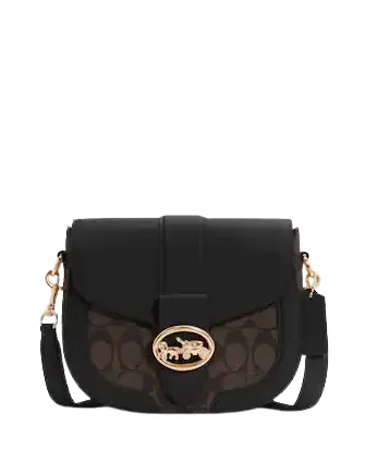 Coach Georgie Saddle Bag In Signature Canvas Trendy Purses, Limited Offer