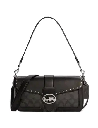 Popular Collection Coach Georgie Shoulder Bag In Colorblock Signature Canvas With Rivets Elevate Your Style With Our Handbag Sale Popular Collection Coach Georgie Shoulder Bag In Colorblock Signature Canvas With Rivets Elevate Your Style With Our Handbag Sale