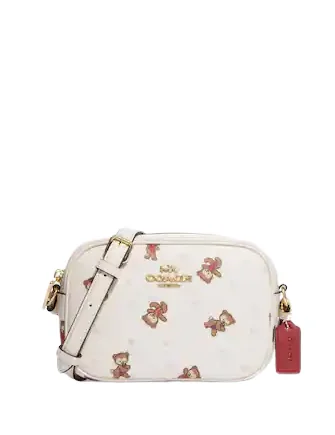 Professional Bags With Office Discounts Coach Mini Jamie Camera Bag With Bear Snowflake Print Statement Handbags At Unbeatable Discounts