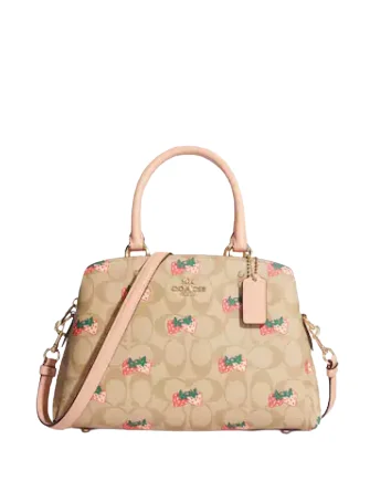 Coach Mini Lillie Carryall In Signature Canvas With Strawberry Print Affordable Luxury With Top-Quality Handbags Coach Mini Lillie Carryall In Signature Canvas With Strawberry Print Affordable Luxury With Top-Quality Handbags