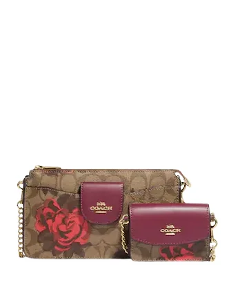 Premium Fashion Coach Poppy Crossbody With Card Case In Signature Canvas With Jumbo Floral Print Luxury Totes, Affordable Prices Premium Fashion Coach Poppy Crossbody With Card Case In Signature Canvas With Jumbo Floral Print Luxury Totes, Affordable Prices