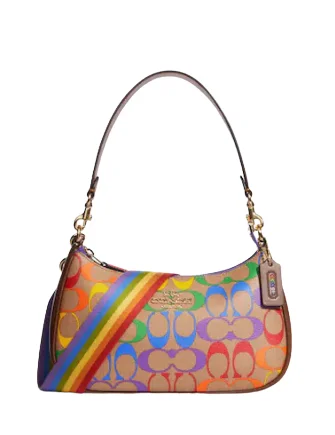 Luxury Bags Coach Teri Shoulder Bag In Rainbow Signature Canvas Chic Handbags At Special Promotional Prices Luxury Bags Coach Teri Shoulder Bag In Rainbow Signature Canvas Chic Handbags At Special Promotional Prices