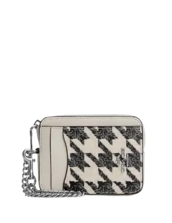 Coach Zip Card Case With Houndstooth Print Timeless Handbags, Flash Sale
