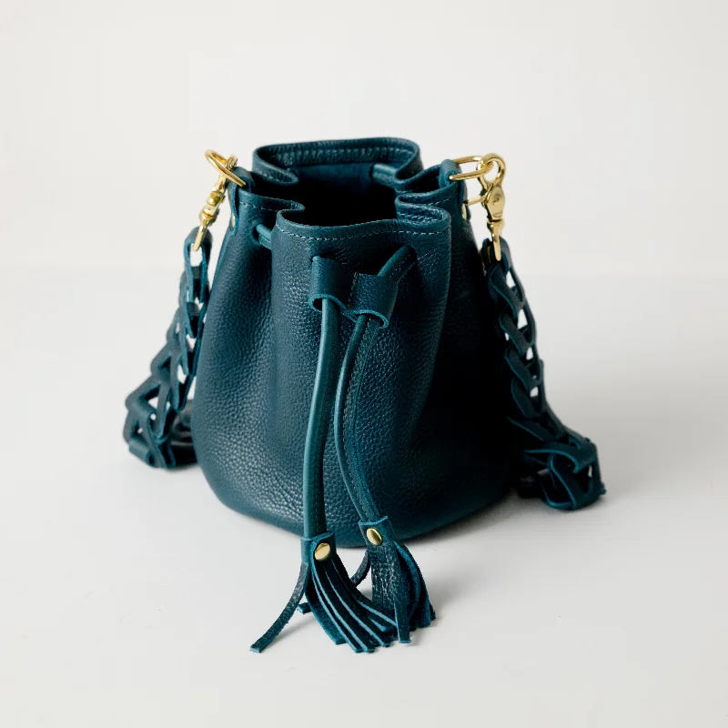 Dark Teal Bulldog Mini Bucket Bag Elevate Your Style With Our Handbag Sale