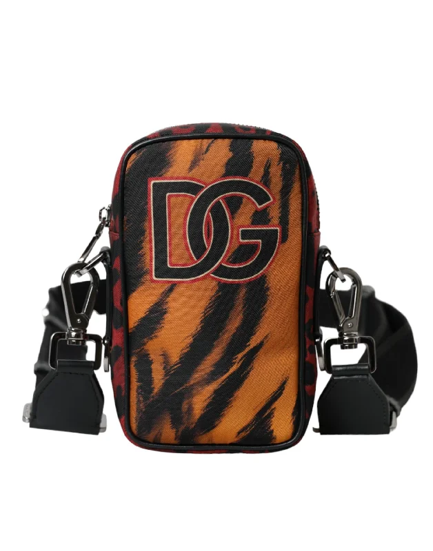 Dolce & Gabbana multi Tiger Print Nylon Logo Cross Body Men's Bag Premium Bags At Special Prices