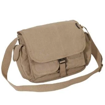 Everest Luggage Canvas Messenger Bag - Khaki Stylish Totes With Special Discounts